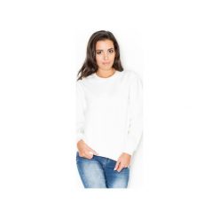 Bluza K234 Ecru. Brązowe bluzy damskie KATRUS, l, bez wzorów, z bawełny, bez rękawów, długie, bez kaptura. Za 89,00 zł.