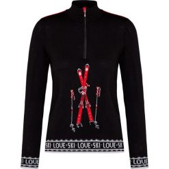 Sweter NEWLAND MAZ. Czarne swetry damskie Newland, z nadrukiem, z wełny, vintage, bez rękawów, bez kaptura. W wyprzedaży za 453,00 zł.