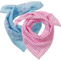 Chusty z dzianiny nicky (2 szt.) bonprix jasnoniebieski + jasnoróżowy. Niebieskie szaliki damskie bonprix, w kwiaty, z bawełny. Za 39,98 zł.