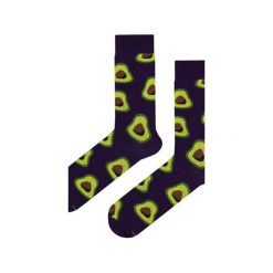 Skarpety fioletowe w awokado. Fioletowe skarpetki męskie Em men's accessories, bez wzorów, z bawełny. Za 29,99 zł.