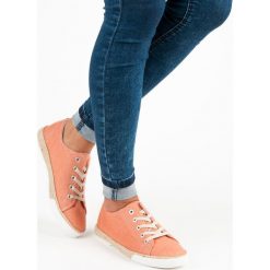 Espadryle damskie: KYLIE sznurowane espadryle pomarańczowe