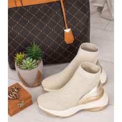 Buty sportowe damskie Foreverfolie HQ209 Złote. Żółte buty sportowe damskie Foreverfolie, bez wzorów, z tkaniny, sportowe. Za 139,00 zł.