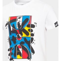 T-shirt chłopięcy (122-164) JTSM204 - biały. Białe t-shirty chłopięce 4F JUNIOR, bez wzorów, z materiału, bez rękawów. Za 34,99 zł.