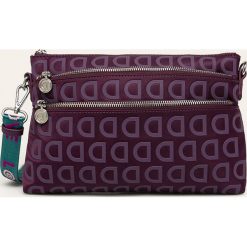 Desigual - Torebka. Różowe listonoszki damskie Desigual, w paski, z poliesteru, na ramię, bez dodatków. W wyprzedaży za 199,90 zł.