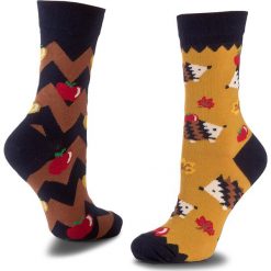 Bielizna męska: Skarpety Wysokie Unisex MANY MORNINGS – Apple Hedgehog Brązowy Kolorowy