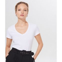 Koszulka z bawełny organicznej Eco Aware - Biały. Białe koszulki damskie Mohito, s, bez wzorów, z bawełny, bez kołnierzyka, bez rękawów. Za 39,99 zł.