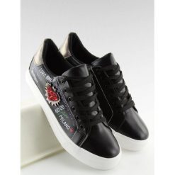 Trampki damskie czarne MARICRUZ. Czarne buty sportowe damskie FunKee.pl, z nadrukiem, z tkaniny, bez zapięcia. Za 62,99 zł.