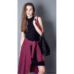 Torba basic czarna 03. Czarne torebki klasyczne damskie marki Pakamera, w paski, z bawełny, na ramię, bez dodatków. Za 135,00 zł.