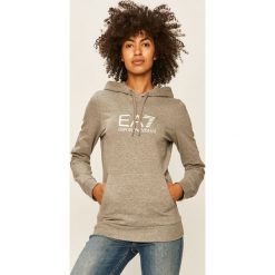 EA7 Emporio Armani - Bluza. Szare bluzy damskie EA7 Emporio Armani, s, z nadrukiem, z elastanu, bez rękawów, z kapturem. Za 499,90 zł.