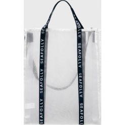 Seafolly - Torebka. Białe torebki klasyczne damskie Seafolly, w paski, z poliesteru, casualowe, na ramię, duże, bez dodatków. Za 149,90 zł.