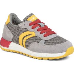 Sneakersy GEOX - J Alben B. D J949ED 01422 C0030 M Grey/Yellow. Szare trampki chłopięce Geox, bez wzorów, z zamszu, na sznurówki. Za 279,00 zł.