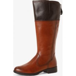 Tamaris - Kozaki damskie z dodatkiem skóry, beżowy. Brązowe kozaki damskie Tamaris, na co dzień, ze skóry, bez obcasa, bez zapięcia. Za 529,95 zł.