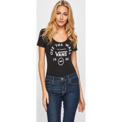 Vans - T-shirt. Czarne t-shirty damskie Vans, s, z nadrukiem, z elastanu, z okrągłym kołnierzem. Za 159,90 zł.