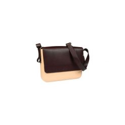 TORBA LISTONOSZKA BEIGE. Brązowe torby męskie skórzane Doubleu bag, w paski, ze skóry, biznesowe, małe. Za 359,20 zł.