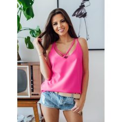 Top Aleksandra neon pink - UNI. Różowe bluzki damskie Fanaberia.com, bez wzorów, bez kołnierzyka, bez rękawów. Za 79,00 zł.