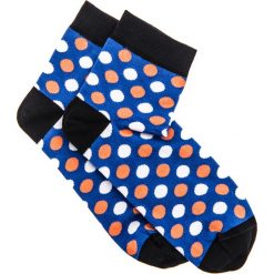 SKARPETY MĘSKIE WE WZORY U09 - NIEBIESKIE. Niebieskie skarpetki męskie marki Ombre Clothing, w kropki, z bawełny. Za 7,99 zł.