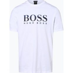 BOSS - T-shirt męski – Tiburt 98, biały. Białe t-shirty męskie Boss, xxl, z napisami, z podwójnym kołnierzykiem. Za 249,95 zł.