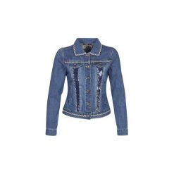 Kurtki jeansowe Desigual VIENTIERE. Niebieskie kurtki damskie Desigual, bez wzorów, z jeansu, bez kaptura. Za 423,20 zł.