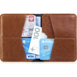 Cienki skórzany portfel męski Solier SW10 brązowy - Brązowy. Pomarańczowe portfele męskie Solier, bez wzorów. Za 74,99 zł.