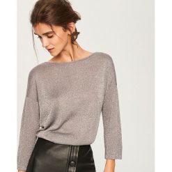 Sweter z wiązaniem z tyłu - Szary. Białe swetry klasyczne damskie marki Reserved, l. Za 59,99 zł.