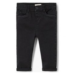 Mango Kids - Jeansy dziecięce Elenan 80-104 cm. Niebieskie rurki dziewczęce Mango Kids, z aplikacjami, z bawełny. Za 59,90 zł.