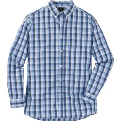 Koszula z długim rękawem Regular Fit bonprix niebieski w kratę. Niebieskie koszule męskie bonprix, l, z długim rękawem. Za 59,99 zł.