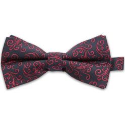 Mucha w Czerwony Ornament, Męska MUVRN0019. Czerwone muszki męskie Vernon, w paski, eleganckie. Za 29,00 zł.