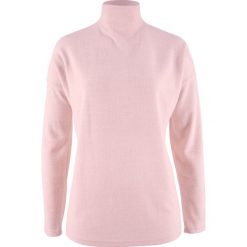 Golfy damskie: Sweter z polaru oversize bonprix pastelowy jasnoróżowy melanż