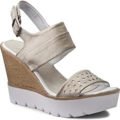 Espadryle SIMEN - 0524 Dave Platyna. Żółte espadryle damskie Simen, bez wzorów, ze skóry, bez obcasa, na obcasie. W wyprzedaży za 129,00 zł.