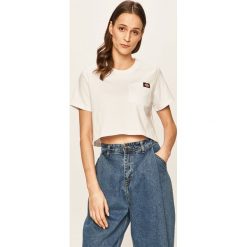 Dickies - T-shirt. Białe bluzki damskie Dickies, s, bez wzorów, z bawełny, casualowe, z okrągłym kołnierzem, z krótkim rękawem. W wyprzedaży za 99,90 zł.