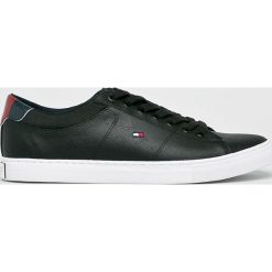 Tommy Hilfiger - Tenisówki. Czarne trampki męskie TOMMY HILFIGER, bez wzorów, ze skóry, na sznurówki. W wyprzedaży za 279,90 zł.