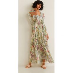 Mango - Sukienka Leaf. Zielone sukienki damskie Mango, na co dzień, s, bez wzorów, z poliesteru, casualowe, bez kołnierzyka, bez rękawów, maxi, rozkloszowane. Za 269,90 zł.