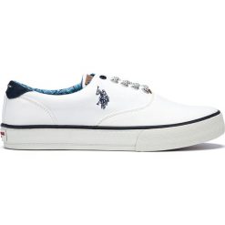 U.S. Polo Assn Theodor Tenisówki Biały. Białe trampki męskie U.S. Polo Assn., bez wzorów, z materiału, bez zapięcia. Za 343,95 zł.