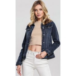 Granatowa Kurtka Silver Lining. Niebieskie kurtki damskie other, xxl, bez wzorów, z jeansu, bez kaptura. Za 99,99 zł.