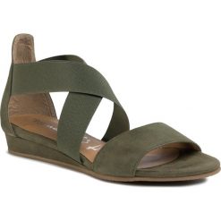 Sandały TAMARIS - 1-28138-24 Agave Uni 715. Zielone klapki damskie Tamaris, bez wzorów, z zamszu, bez obcasa, na obcasie. W wyprzedaży za 159,00 zł.
