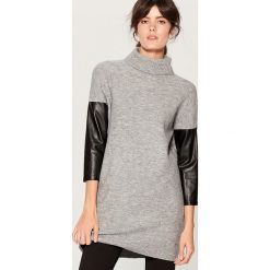 Sweter z domieszką wełny - Szary. Szare swetry klasyczne damskie Mohito, l, z wełny. Za 129,99 zł.