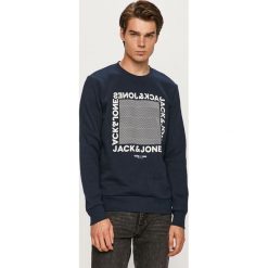 Jack & Jones - Bluza. Niebieskie bluzy męskie Jack & Jones, s, z nadrukiem, z bawełny, z okrągłym kołnierzem, bez rękawów, bez kaptura. Za 129,90 zł.
