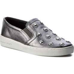 Tenisówki MICHAEL MICHAEL KORS - Leo Slip On 43R7LEFP1M Gunmetal. Szare półbuty damskie marki MICHAEL Michael Kors, bez wzorów, ze skóry, bez zapięcia. W wyprzedaży za 549,00 zł.