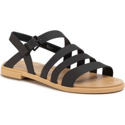 Sandały CROCS - Tulum Sandal W 206107 Black/Tan. Czarne klapki damskie Crocs, bez wzorów, z tworzywa sztucznego, bez obcasa, na obcasie. Za 199,00 zł.