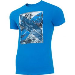T-shirt męski TSM025A - denim. Koszulki męskie 4f, m, bez wzorów, z denimu, bez kołnierzyka. W wyprzedaży za 34,99 zł.