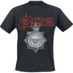 Saxon Strong arm of the law T-Shirt czarny. Czarne koszulki męskie Saxon, l, z nadrukiem, z dekoltem na plecach. Za 74,90 zł.