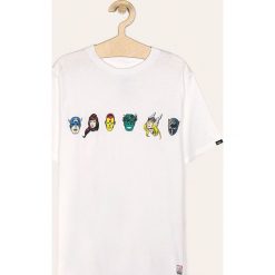Vans - T-shirt dziecięcy x Marvel 139,5-173 cm. Białe t-shirty chłopięce Vans, z nadrukiem, z bawełny, bez rękawów. W wyprzedaży za 69,90 zł.