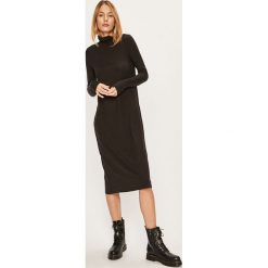 Vero Moda - Sukienka. Czarne sukienki damskie Vero Moda, na co dzień, s, bez wzorów, z elastanu, casualowe, z golfem, z długim rękawem, długie, midi, proste. W wyprzedaży za 49,90 zł.