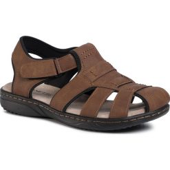 Sandały LANETTI - MSS20116-06 Brown. Pomarańczowe klapki męskie Lanetti, bez wzorów, ze skóry ekologicznej. Za 89,99 zł.