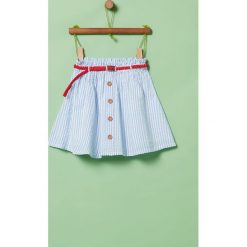 OVS - Spódnica dziecięca 104-140 cm. Niebieskie spódniczki dziewczęce OVS, w paski, z bawełny, mini, rozkloszowane. Za 69,90 zł.