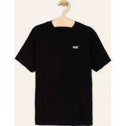 Vans - T-shirt dziecięcy 129-173 cm. Czarne t-shirty chłopięce Vans, bez wzorów, z bawełny, bez rękawów. W wyprzedaży za 69,90 zł.