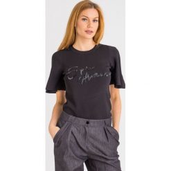 SWETER emporio armani. Czarne swetry damskie Emporio Armani, bez wzorów, biznesowe, bez rękawów, bez kaptura. Za 791,10 zł.