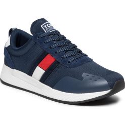 Sneakersy TOMMY JEANS - Flag Flexi Tommy Jeans Sneaker EM0EM00331 Ink 006. Niebieskie sneakersy męskie Tommy Jeans, bez zapięcia. Za 399,00 zł.