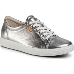 Półbuty ECCO - Soft 7 W 43000301708 Alusilver. Szare półbuty damskie ecco, na co dzień, bez wzorów, ze skóry, bez obcasa, na płaskiej podeszwie, bez zapięcia. W wyprzedaży za 429,00 zł.