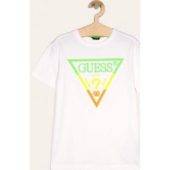 Guess Jeans - T-shirt dziecięcy 118-175 cm. Niebieskie t-shirty chłopięce Guess Jeans, z aplikacjami, z elastanu, bez rękawów. Za 139,90 zł.